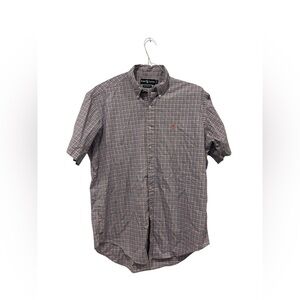 Ralph Lauren Classic Fit Men’s Size Large Button Down Plaid‎ Short Sleeve EUC